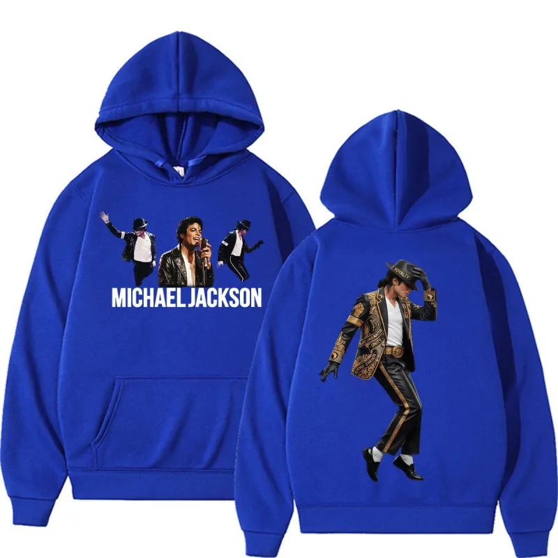 Michael Jackson King of Pop Music Fan Hoodies Men's Casual Fleece Bodywarmer Sweatshirts Fashion High Street Oversized Pullovers