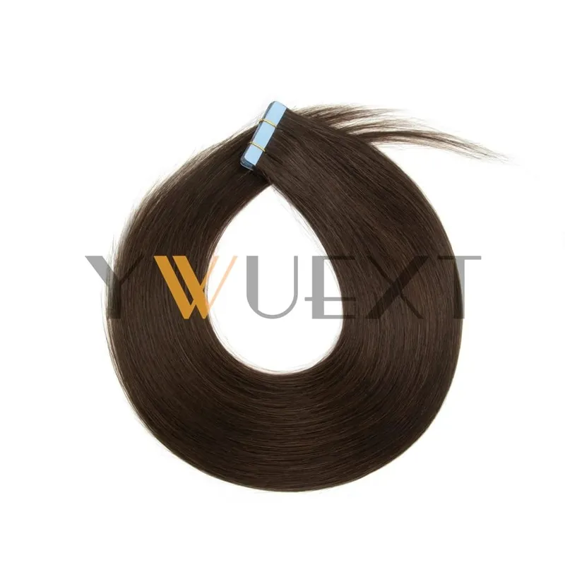 Real Human Hair Tape in Extensions 12''-20'' Natural Straight Black Seamless Tape Hair On Double Sided Tape 20pcs 50g/pack