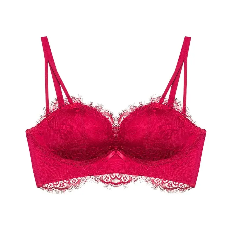 Sexy Victoria‘s Bras Style Push Up Bra Set French Lace for Small Chest Side Support Anti Sagging MOYISU Sexy Panty & Tushy PP A