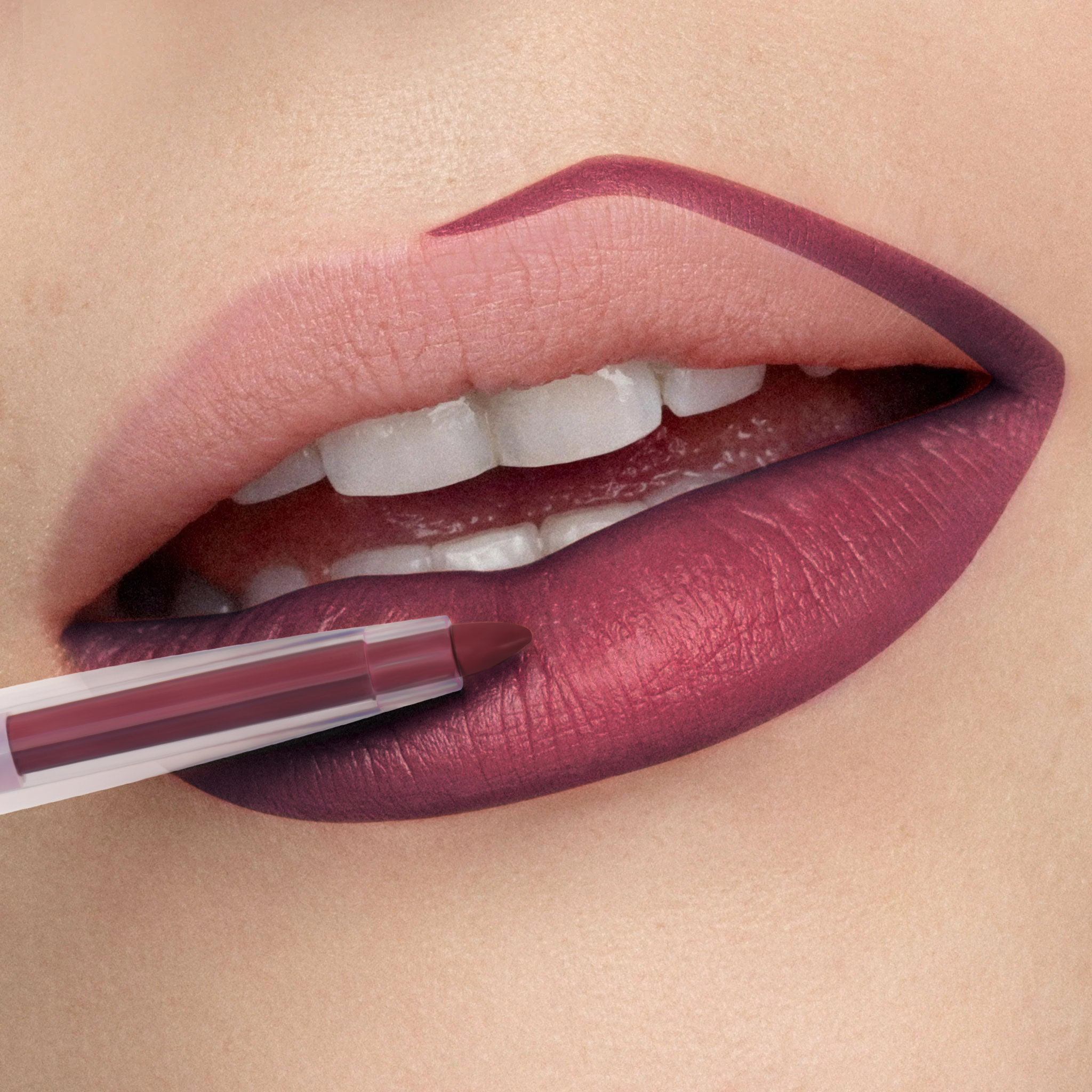 Matte Velvet Lip Liner Seksi Tahan Air Cair Lip Liner Tahan Lama Tanpa Tanda Kosmetik Rias Merah Telanjang