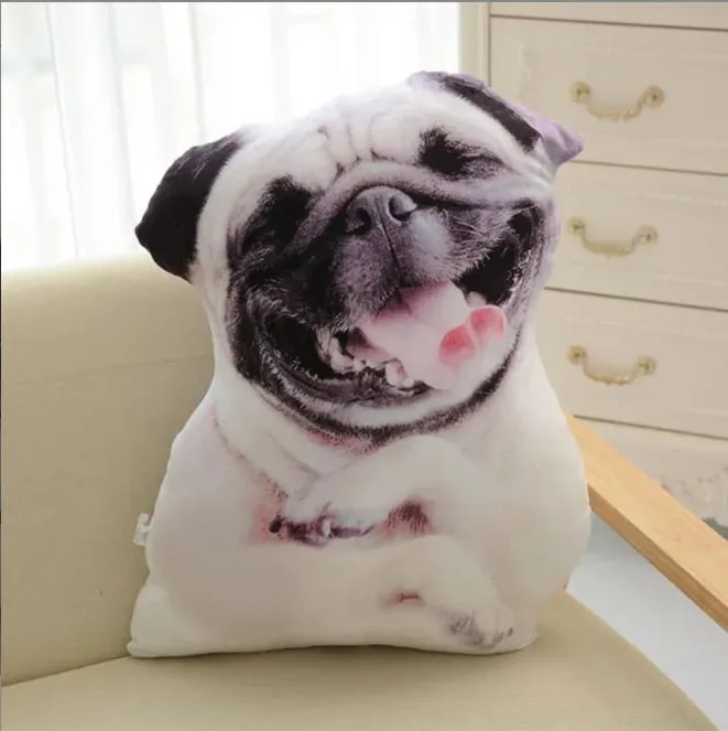 3D printed simulation dog pillow funny pet shaped pillow living room bedroom soft decoration personalized holiday gift