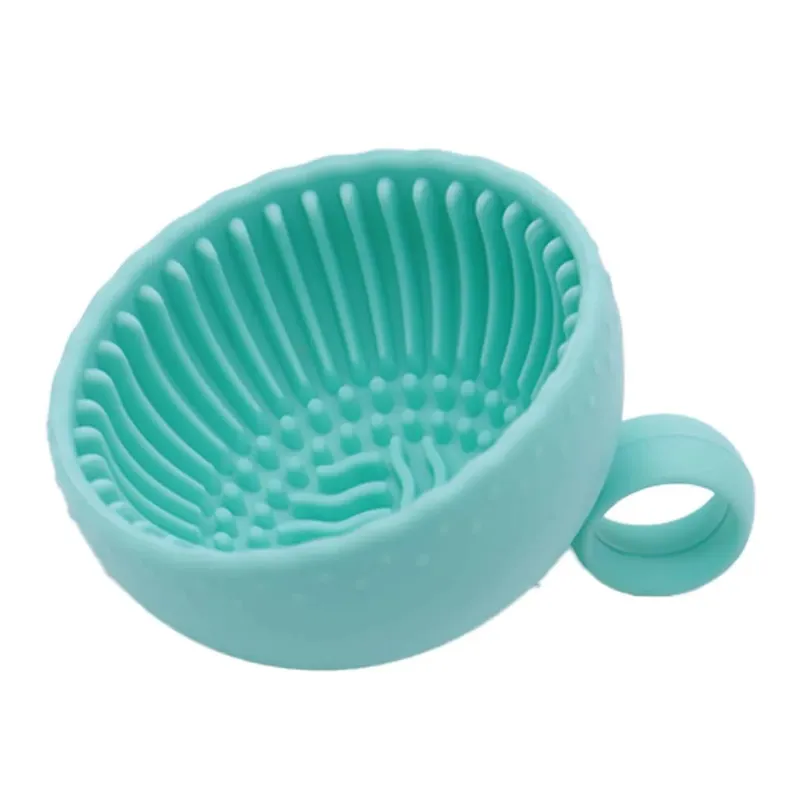 Brush Cleaning Bowl with Brush Cleaning Silicone Makeup Brush Cleaning Bowl for Eyebrows Powder Blusher Face and Eye Brushes