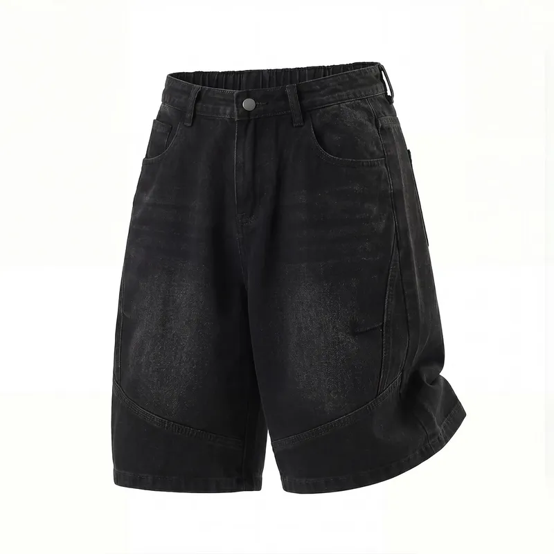 2026 Summer New Brand Men's Straight Loose Denim Shorts Classic Three Dimensional Split Pleated Lyocell Denim Five Quarter Jeans