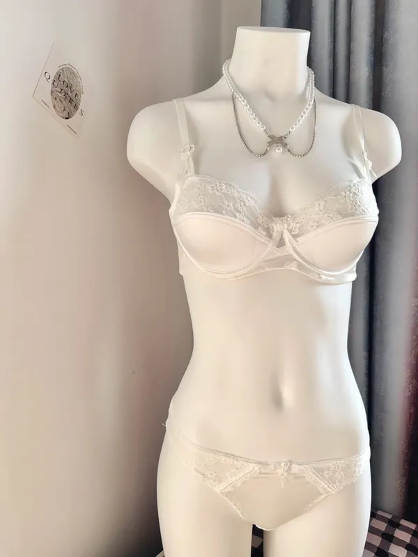 Popular Red Lace Minimizer Bra Set Ladies Half Cup Ultra Thin Big Bust Soft Support Bridal Party Honeymoon Night Out 32-38 Suit