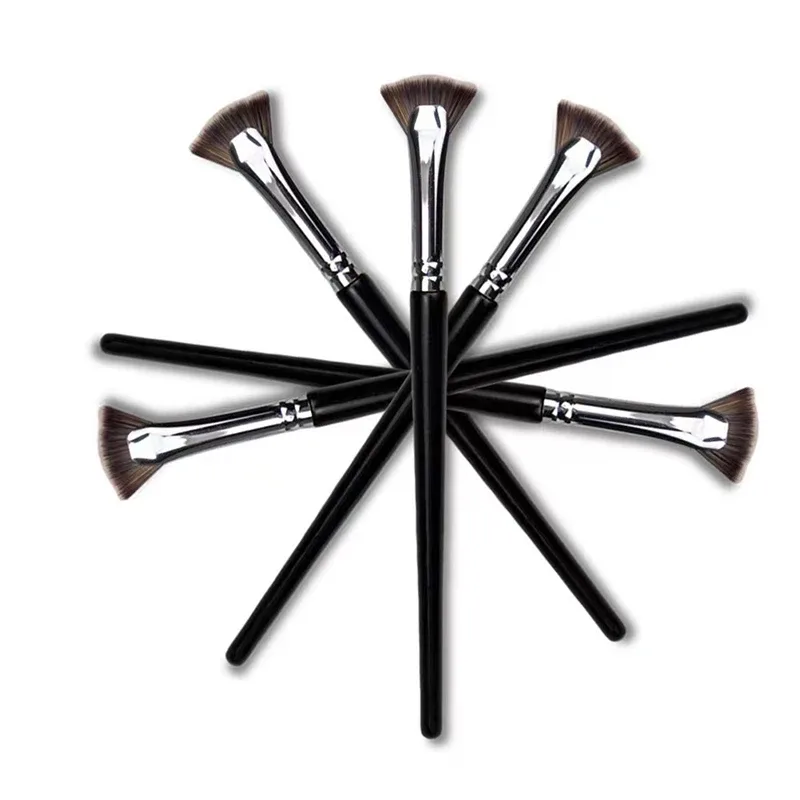 Z. 1PC Fan-shaped Eyelash Brush Soft No Shedding Professional Eyelash Makeup Brushes Mascara Highlighter Powder Smudge Tool — image 3