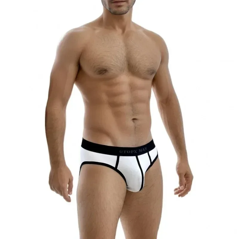 Sexy Men Underwear U Convex Pouch Single-layer Cotton Briefs para sa Mga Lalaki