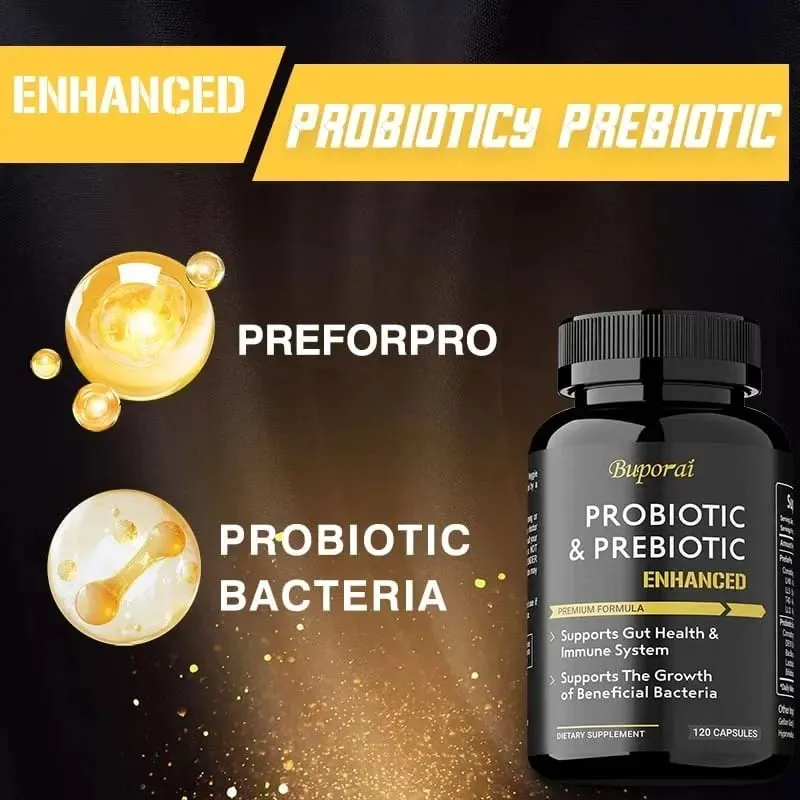 Probiotics & Prebiotics Capsules - Helps Balance Stomach Acid Promote Healthy Intestinal Digestion and Relieve Bloating