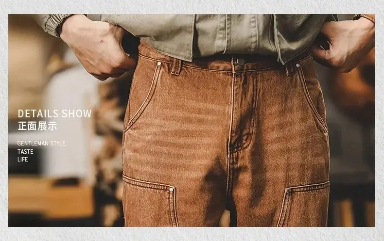 Mens Clothing Retro Tooling Pants Men's Loose Straight Men's Jeans 2026 New Trendy Brand Classic Coffee Y2k Baggy Harem Pants