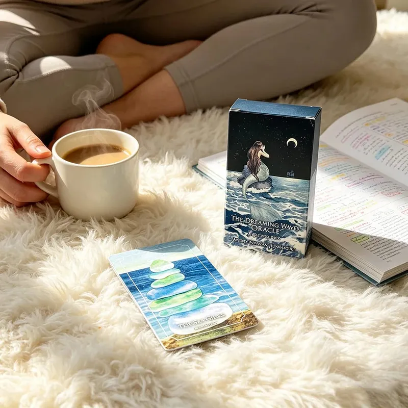 Dreaming Waves Oracle Cards 60 Cards Deep Emotional Guidance Cards Game Perfect for Emotional Healing & Intuitive Reading