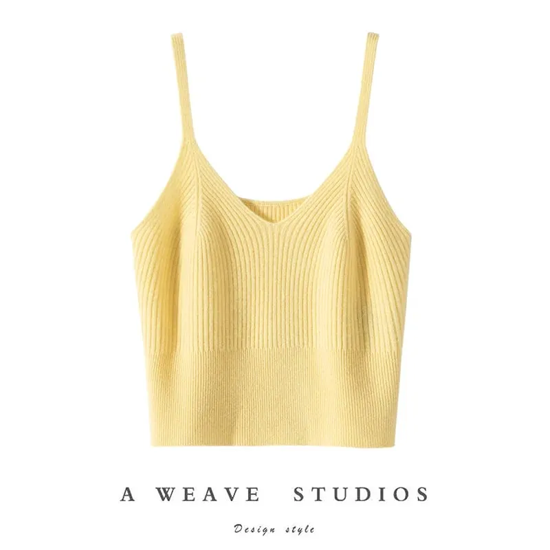 Women's Classic Cashmere Tank Top 100% Breathable Casual Sexy Versatile Fashionable Top for All Seasons