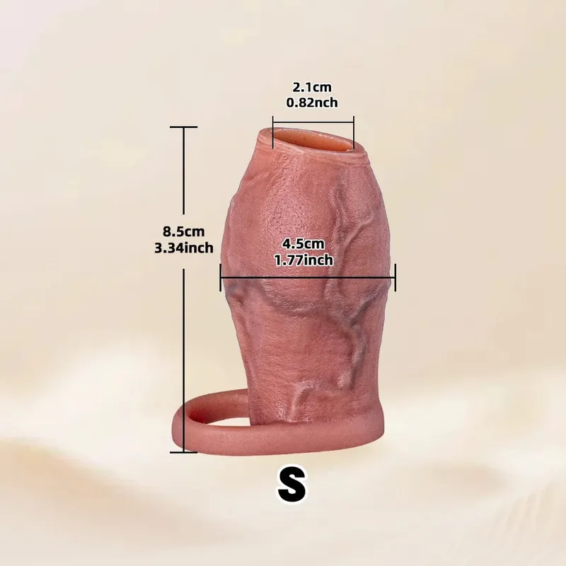 Dick Sleeve Enlargement Lock Sperm Penis Ring Adult Men Sex Toy Enlarged and Thicken Cock Sleeve Soft Silicone Male Sexy Toy 18+
