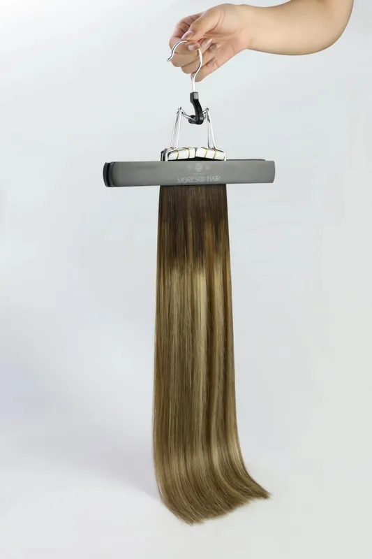 Moresoo Tape in Hair Extensions Real Human Hair 12-24in 30G&50G Double Sided Tape PU Skin Weft Tape in Hair Extensions Straight