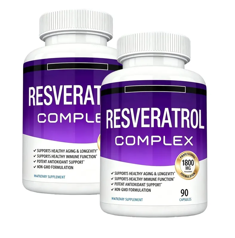 Resveratrol Complex 1800mg Capsules Antioxidant Complex Trans Resveratrol Supplement for Men Women | Non-GMO Gluten Free