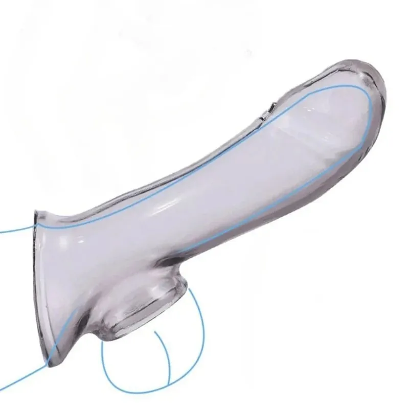 High Elastic Adult Penis Sleeve Cock Extender Reusable and Safer Condoms Sex Toy for Couple Man Delay Ejaculation Tools