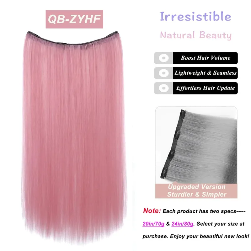Synthetic Wavy/Straight Wigs Clip in Hair Extensions 20inches/24inches Clip On Hair Extensions for Women Hair Accessories