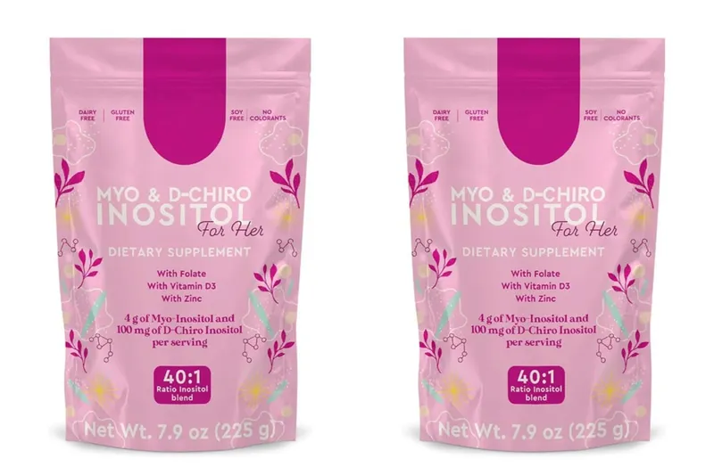 Myo イノシトール & D-Chiro イノシトール パウダー 40:1 比率 225g 45 回分、葉酸ビタミン D3 と亜鉛を配合 毎日の栄養補給