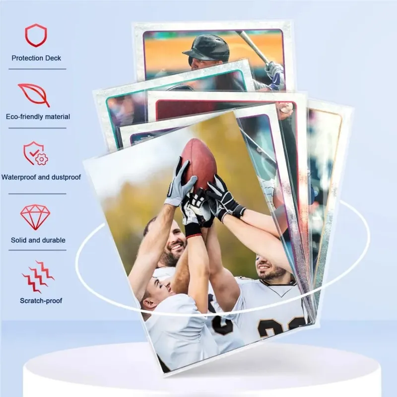 Paquet de 100 pochettes transparentes pour cartes de commerce, support de protection pour jeu Pokemon Tcg Yugioh, carte de sport de Baseball