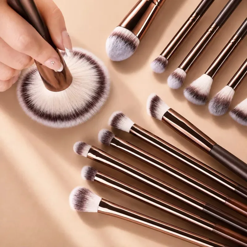 Professional Dual-Ended Makeup Brush Set with Foundation Contour Blush Powder Eyeshadow and Concealer Brushes Soft Syntheti