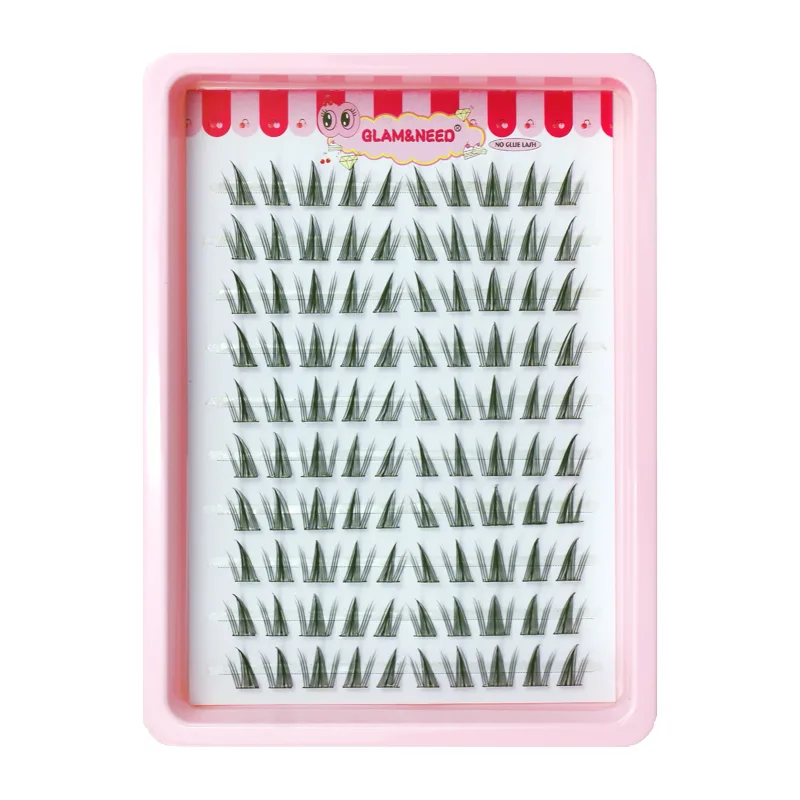 10 Rows Cat Eye Single Cluster Fake Eyelashes Natural Cosplay Makeup False Eyelashes Self-adhesive Natural Wispy Lash Extension