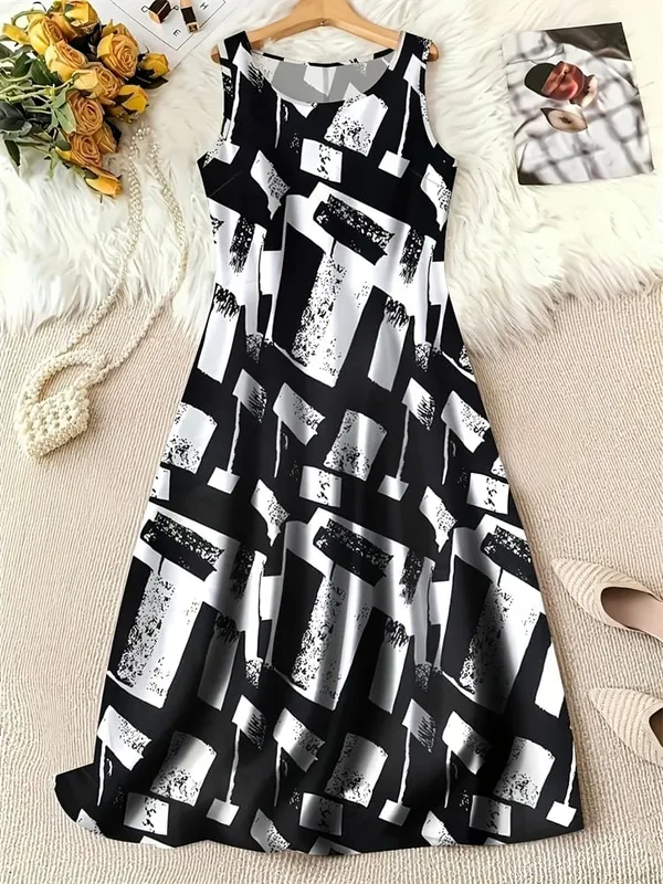 Trendy 3D Women's New Arrival Dresses Summer Street Style Printed Loose-Fit Casual Dresses Outdoor Travel and Party Dresses