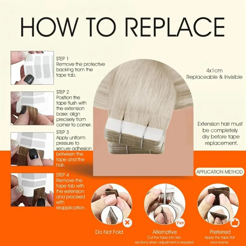 Bone Straight Tape In Hair Extensions #60 Invisible Tape In Human Hair Extensions For Salon High Quality 100% Real Human Hair