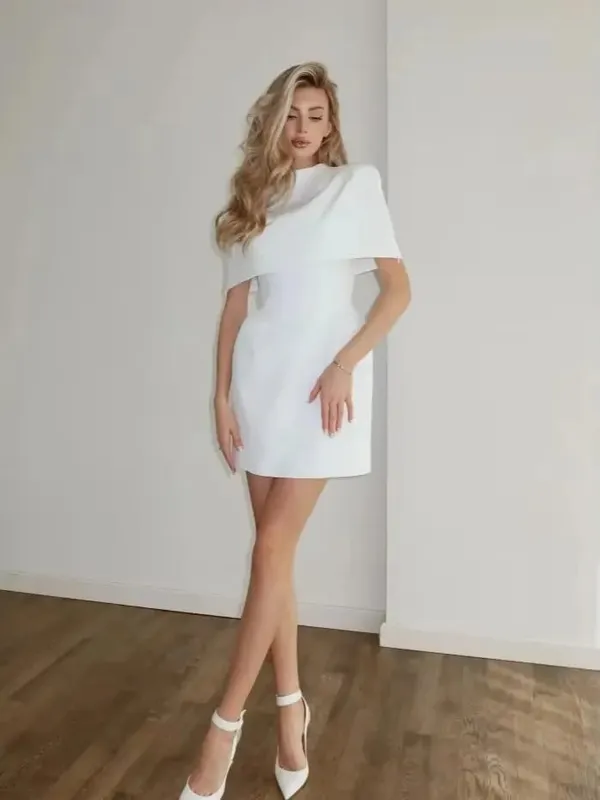 Sexy Shawl Women Fashion Dress Solid Square Collar Waist Cinching Slim Fitting A-line Gown Lady Casual Evening Party Vestidos — image 4