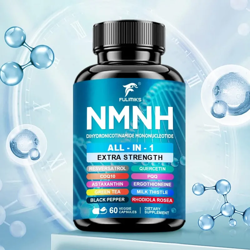 Supplement Capsules NAD+ Booster All-In-1 lmmune System Energy 60 Pills - Suitable for Men & Women - Daily Supplement