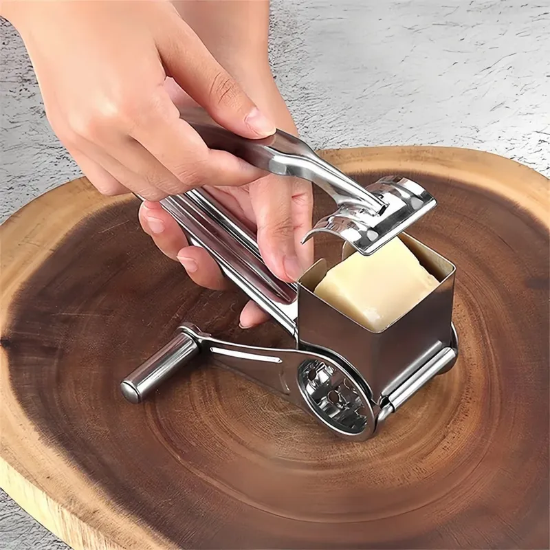 Stainless Steel Cheese Grater Hand Cranked Multifunctional Vegetable Chocolate Carrot Nut Slicer Fast Efficient Kitchen Tools
