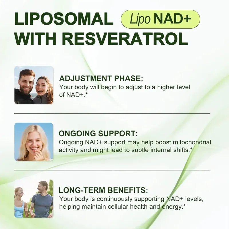 Liposomal NAD+ ADVANCED Supplement with Resveratrol - NAD Plus Capsules for Anti Aging Brain Function & Cell Regeneration