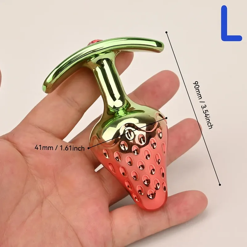 Anus Butt Plug With Diamond Jewel Metal Strawberry-Shaped Anal Sex Toys Trainer Analplug Buttplug Butplug