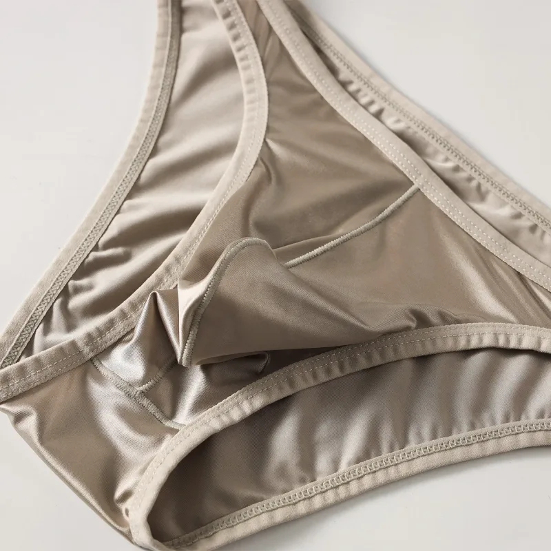 Men's Sexy Briefs Ultra-thin Breathable Soft Underwear Low Waist U Convex Cuecas Panties