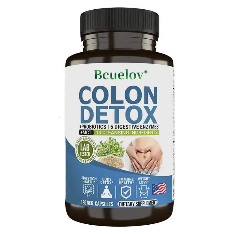 Colon Cleanser Detox Supplement - Bowel Cleansing & Probiotics - Natural Digestion Constipation & Bowel Relief Bowel Health