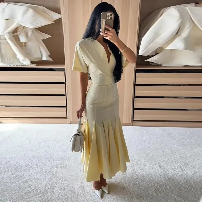 Elegant V-Neck Women's Dress Sleeveless Zippers Elastic Hip Package Lady Mini Dresses 2026 Summer Autumn Chic New Female Robe — image 9