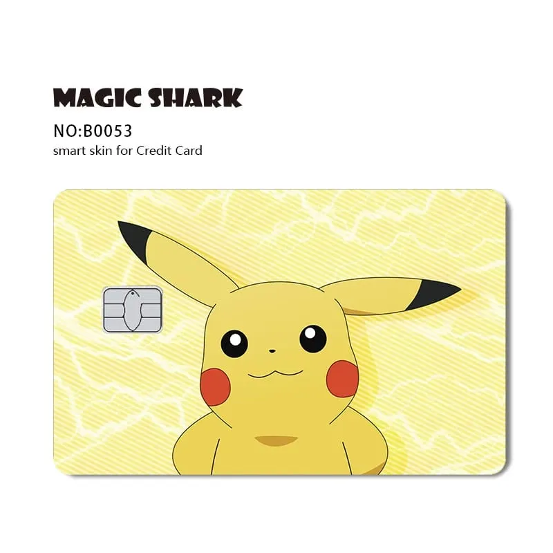 Maigc Shark Cute Pokémons Mewtwo Eevee Pikachu Gengar Adesivo Capa de filme para cartão de crédito de débito sem desbotamento