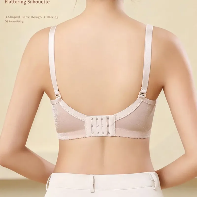 Ultra-Thick 8cm Push up Bra Lace Gathered Wireless Full Coverage Lingerie Side Support for A/B Cup Women