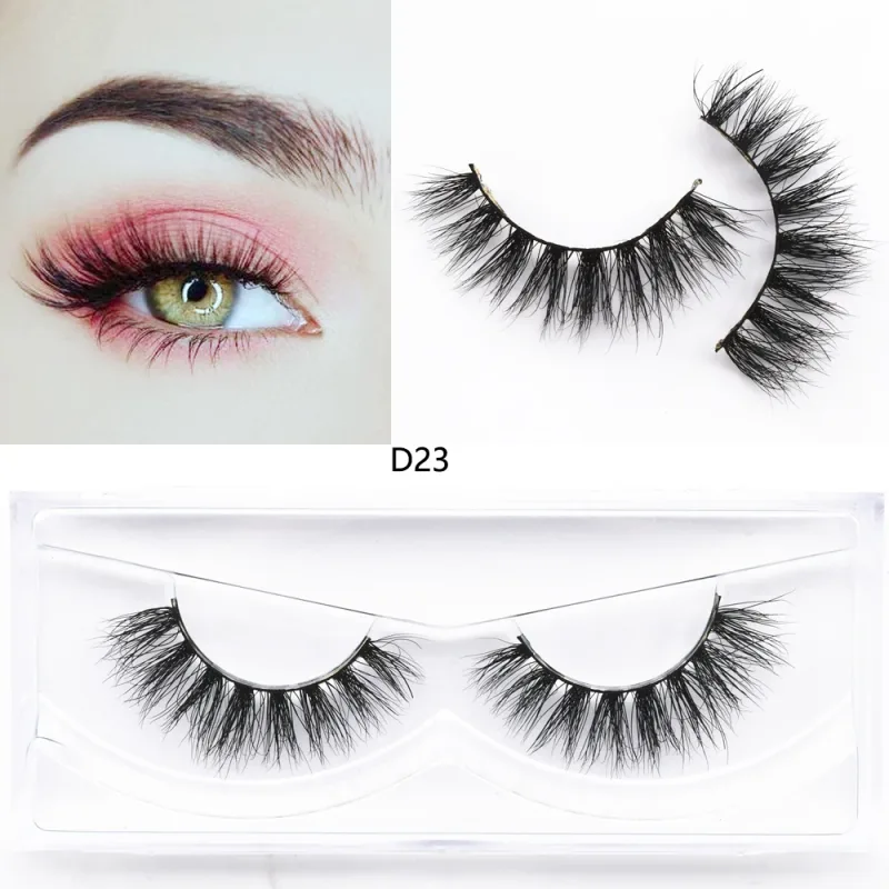 D20 Real Mink Lashes Eyelashes Extension Natural Long Winged Volume Eye Lashes Handmade Mink Fake Eyelash Makeup Lash