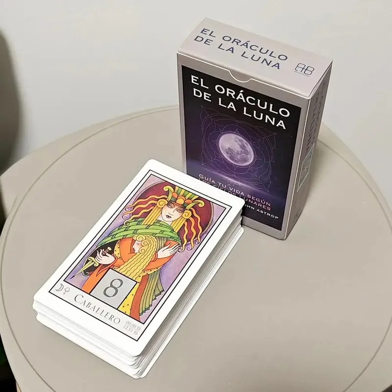 12*7cm The Moon Oracle - Let The Phases of The Moon Guide Your Life 72 Oracle Cards Spanish Printed on Double-embossed Cardstock