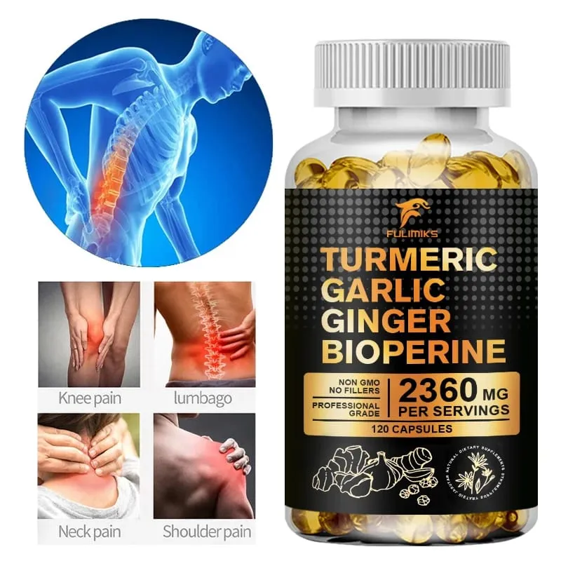Premium Turmeric Curcumin Supplement with Garlic & Ginger Supports Joint Comfort Anti-Inflammatory Immune Health & Vitality
