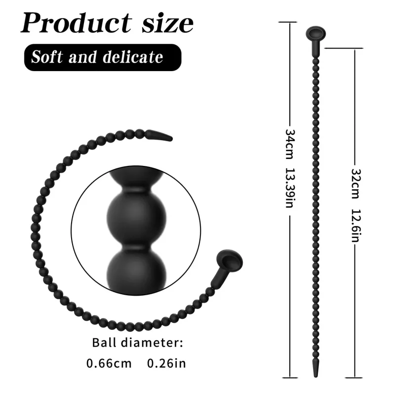 Graduated Urethral Dilator Set – 7 Sizes Soft Silicone Penis Sounding Rod for Men Reusable Sound Trainer Adult Sex Toy