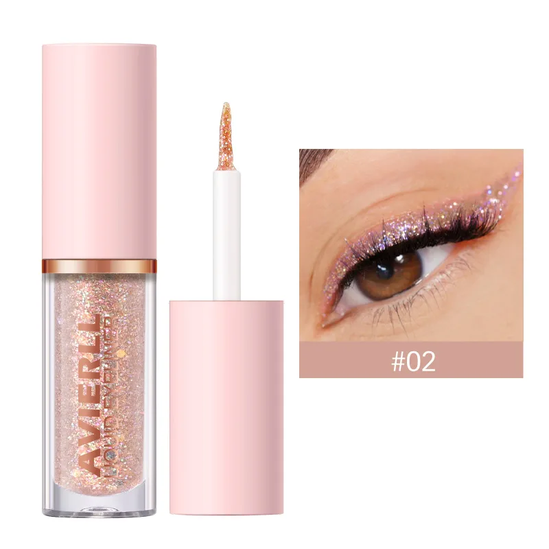 Waterproof Glitter Eyeliner Pen Eye Shadow Stick Long-Lasting Quickly Dry Diamond Shiny 10 Colors Liquid Eyeliner Big Eye Makeup