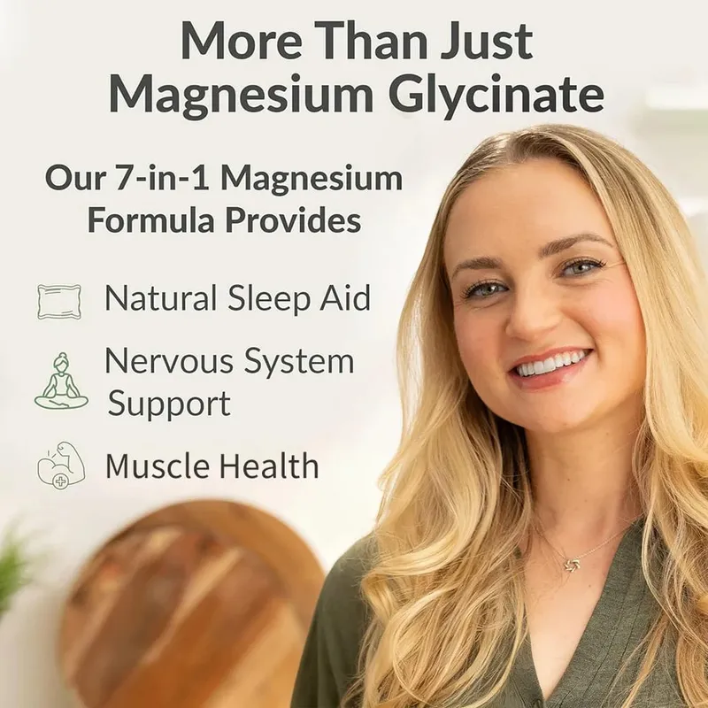 Magnesium Complex Supplement 7-in-1 Bisglycinate Chelate Oxide Malate Orotate Taurate Citrate Magnesium for Calm Sleep