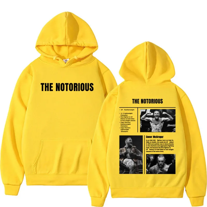 Limited The Notorious Conor McGregor Sweatshirts Men Women Violence Aesthetic Gothic Hoodies Autumn/Winter Long Sleeve Pullovers