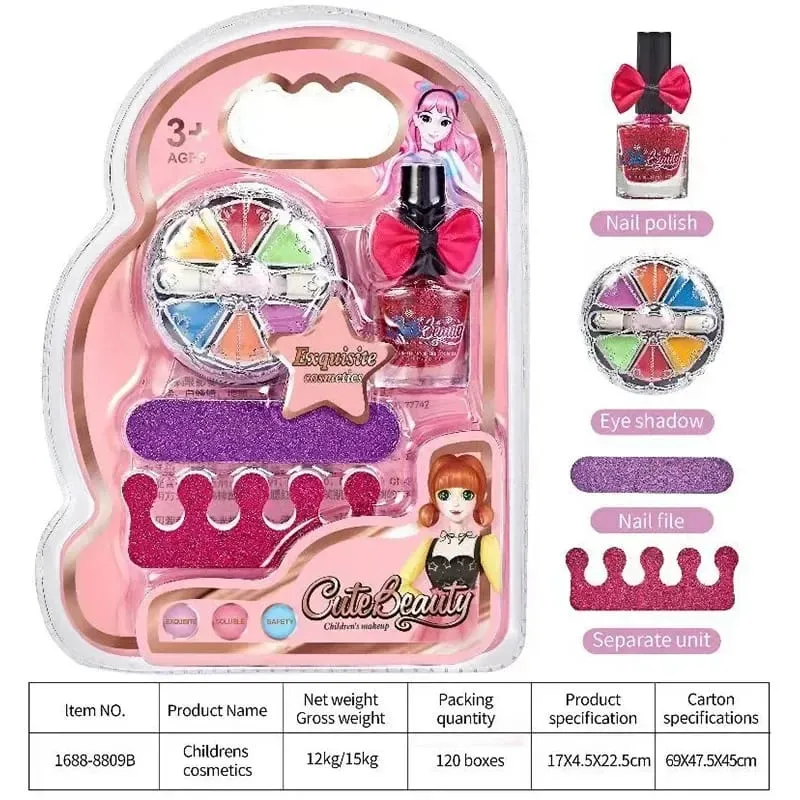 Κιτ μακιγιάζ για παιδιά Lipgloss Σκιά ματιών Λίμα βερνίκι νυχιών Μη τοξική μακιγιάζ Princess Girl Cosmetics που πλένεται Χριστουγεννιάτικο δώρο για παιδί