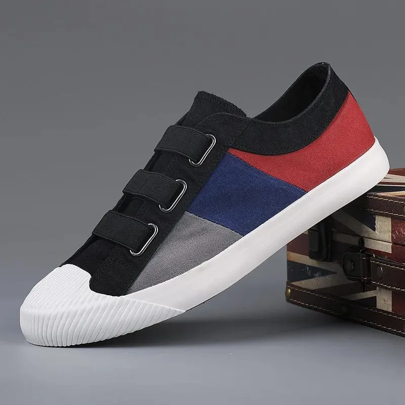 New Fashion Men's Canvas Sneakers Casual Shoes Breathable Flat Buckle Loafers Shoes Summer Autumn Mens Designer Men Board Shoes