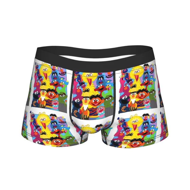 S-Sesames Streets Tango Elmo & Grover Underwear Men Shorts Briefs Funny Boxershorts Quality Customs Oversize Panties