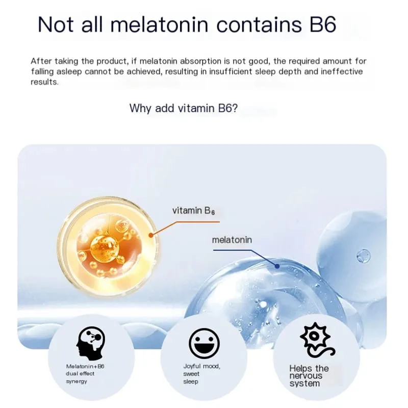 Melatonin Capsules Deep Sleep & Brain Cognition Extra Strength Liposomal Melatonin with Vitamin B6 double effect quality sleep