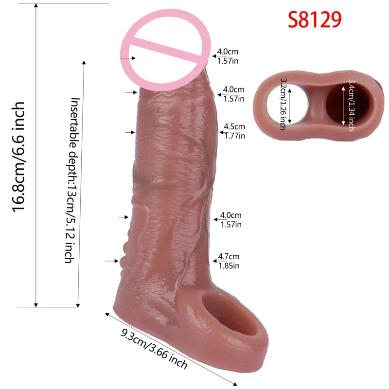 Đóng Đầu Thực Tế Dương Vật Tay Đồ Chơi Tình Dục Cho Nam Trì Hoãn Xuất Tinh Dick Mở Rộng Dành Cho Các Cặp Đôi Khoái Cảm Tình Dục Sexshop