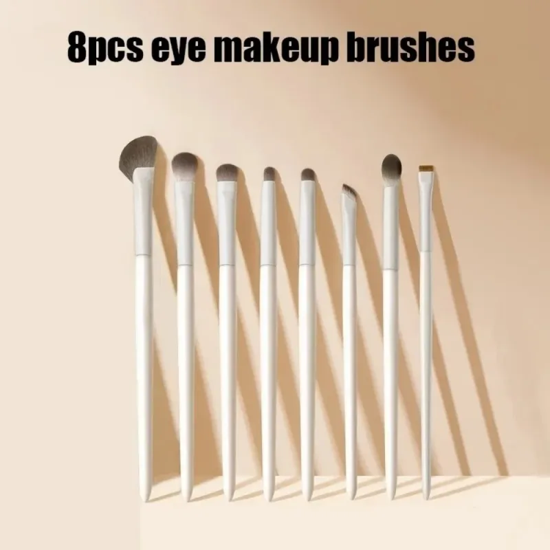 5/6/8/10Pcs Professional Eye Makeup Brushes Set Detail Eyeshadow Brush White Ultra Soft Eyeshadow Eyeliner Beauty Makeup Tools
