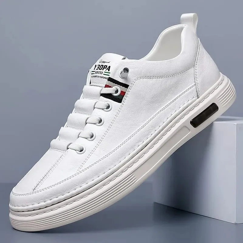 Men's Casual Shoes Spring Autumn Depressurized Breathable Lacefree Leather Shoes Super soft and wear-resistant Men's Board Shoes