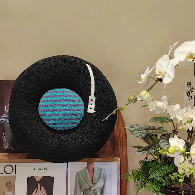 40cm Vinyl Record Shaped Pillow Retro Throw Pillow For Music Lovers Disc Party Creative Plush Cushion Record Sofa Couch Pillow